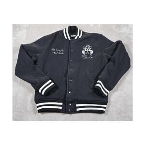 American Apparel Varsity Jacket Mens Large Skunk Stinking Up Streets Made in USA